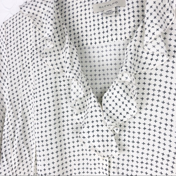 Anthro 11.1.Tylho Printed Ruffled Tunic Blouse - Picture 4 of 7